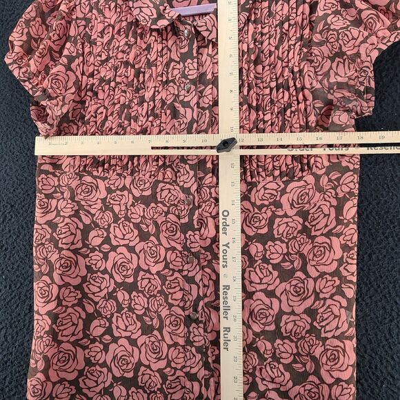 Apt 9 Womens Blouse Multi-Color Size Medium 100% Polyester Buttons - Picture 3 of 12